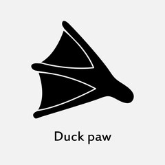 Fototapeta premium Duck paw. foot print of duck vector trendy style illustration on white background..eps