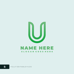 Letter U Logo. U Letter Design Vector with Dots.
