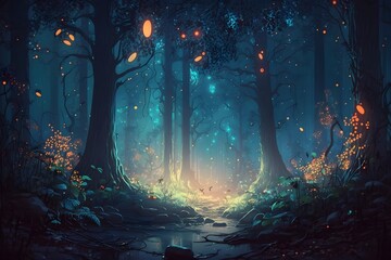 Magical Forest created using AI Generative Technology