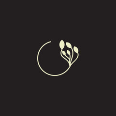 Plant natural concept logo vector element in simple and modern luxury style.
