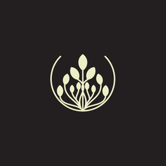 Plant natural concept logo vector element in simple and modern luxury style.