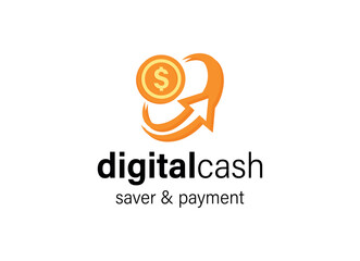 Fototapeta premium Digital Cash Money Logo Design Template Download