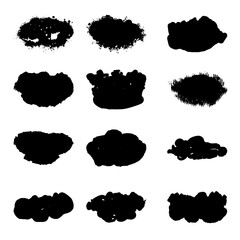 Set of Black ink splatter, paint splash