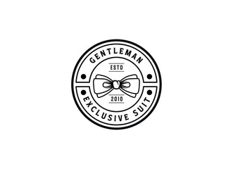 Bow Tie Bowtie Tuxedo Suit Gentleman Fashion Tailor Clothes Vintage Classic Logo design