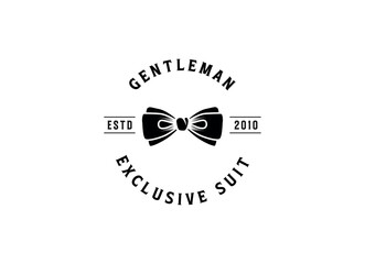 Bow Tie Bowtie Tuxedo Suit Gentleman Fashion Tailor Clothes Vintage Classic Logo design