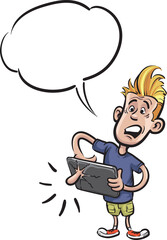 user using tablet computer touchscreen - PNG image with transparent background