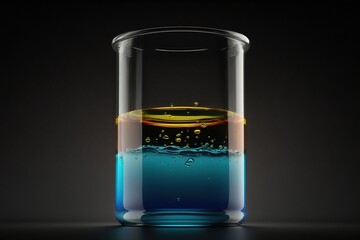 glass with water and oil