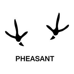 Obraz premium pheasant foot print, animal paw print vector trendy style illustration on white background..eps