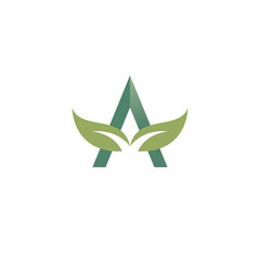 Initial Letter A With Leaf Logo. Leaf Icon
