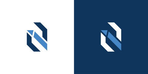 Modern and unique I N  logo design