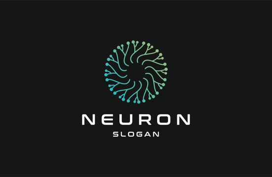 Abstract Neuron logo template vector