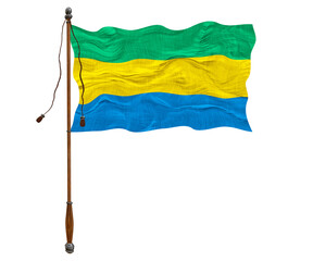 National flag of Gabon. Background  with flag  of Gabon