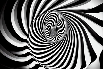 Optical illusion, abstract background. Hypnosis twisted spiral design concept for hypnosis, infinity