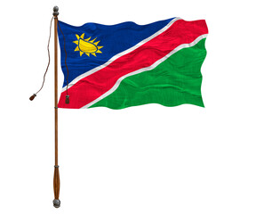 Fototapeta na wymiar National flag of Namibia. Background with flag of Namibia.