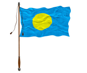 National flag of Palau. Background  with flag  of Palau.