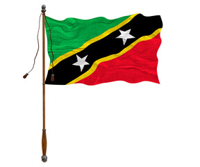 National flag of Saint Kitts and Nevis. Background  with flag of Saint Kitts and Nevis