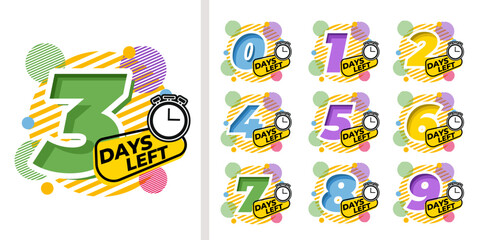 Fototapeta premium Countdown colorfull Number days left vector illustration design