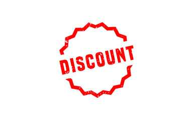 DISCOUNT rubber stamp with grunge style on white background