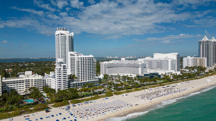 Aerial Miami Beach hotels