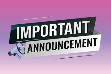 important announcement word concept vector illustration lines modern futuristic 3d style for landing page template ui web mobile app poster banner flyer background gift card coupon label wallpaper