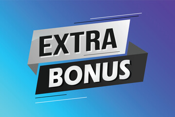 extra bonus word concept vector illustration with lines 3d style for social media landing page, template, ui, web, mobile app, poster, banner, flyer, background, gift card, coupon, label, wallpaper