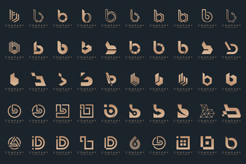 abstract letter B logo icon set. design for business of luxury, elegant, simple. © gemilang