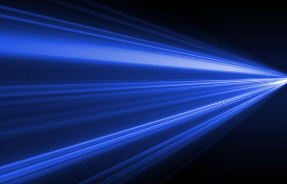 Blue Speed Light Tail On Black Background