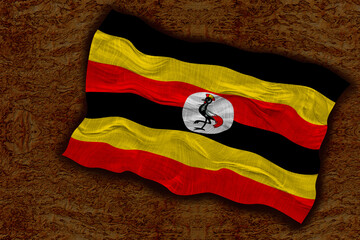 Fototapeta premium National flag of Uganda. Background with flag of Uganda