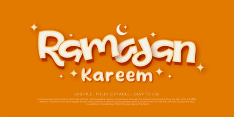 Ramadan kareem 3d font style effect template