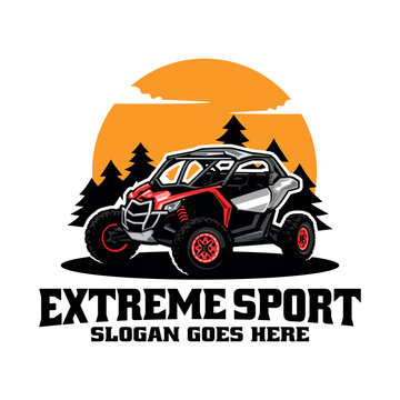 off road adventure atv utv buggy logo vector