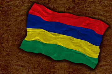 National flag of Mauritius. Background  with flag of Mauritius.