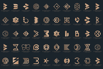 Naklejka premium abstract letter B logo icon set. design for business of luxury, elegant, simple.
