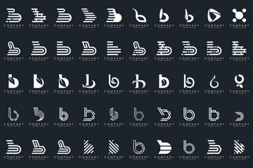 abstract letter B logo icon set. design for business of luxury, elegant, simple.