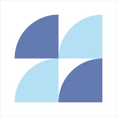 Blue Flat Mosaic Geometric