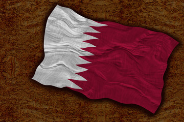 National flag of Qatar. Background  with flag  of Qatar.