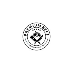 Beef, Meat and Steak Logo. Steak House or Meat Store Vintage Typography.