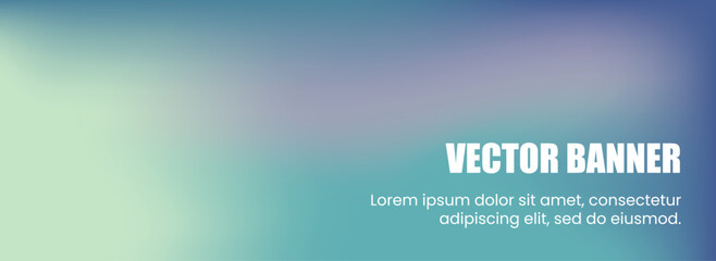 明るい緑色と紫色と青色で描かれたグラデーション背景のタイトルバナー用ベクター画像EPS10