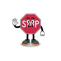 stop road sign cartoon illustration doing stop hand