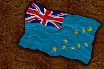 National flag of Tuvalu. Background  with flag of Tuvalu