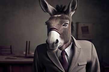 Donkey In A Suit Dressed Well Generative AI
