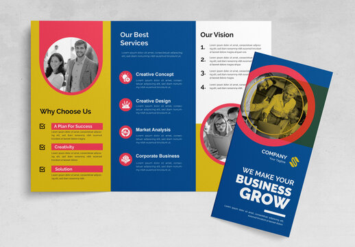Business Grow Trifold Brochure Design Template