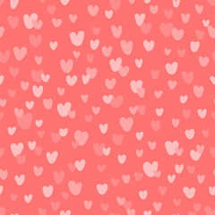 cute pink hearts. valentines repetitive background. vector seamless pattern. pink fabric swatch. wrapping paper. continuous print. design template for greeting card, home decor, textile