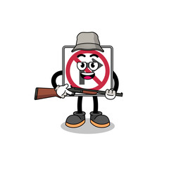Fototapeta premium Cartoon Illustration of no right turn road sign hunter