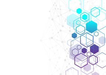 hexagonal abstract background image digital technology data connection point