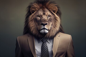 Lion In A Suit Ready For Business Generative AI