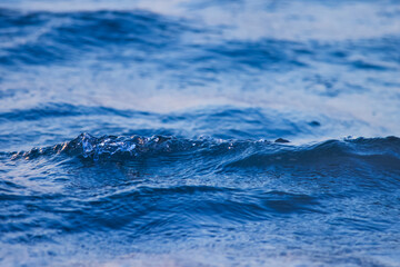 Ocean wave closeup. Sea wave. Blue ocean water. Background. Texture.