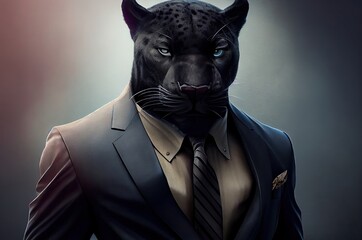 Panther In A Suit Well Dressed Generative AI
