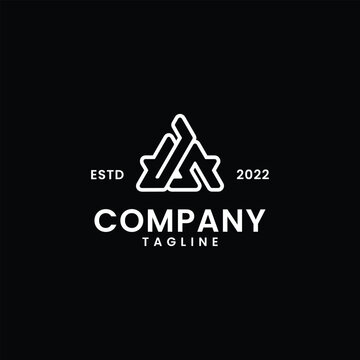 Logo letters Triangle Initials JS Monogram