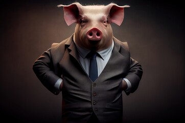 Pig In A Suit Dressed Well Generative AI