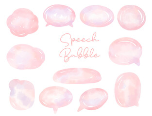 Pink Speech Bubble Watercolor collection vector